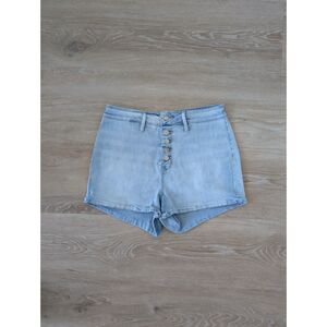 Kendall & Kylie High-Waisted Light Wash Denim Shorts – Button Fly (Size 30)